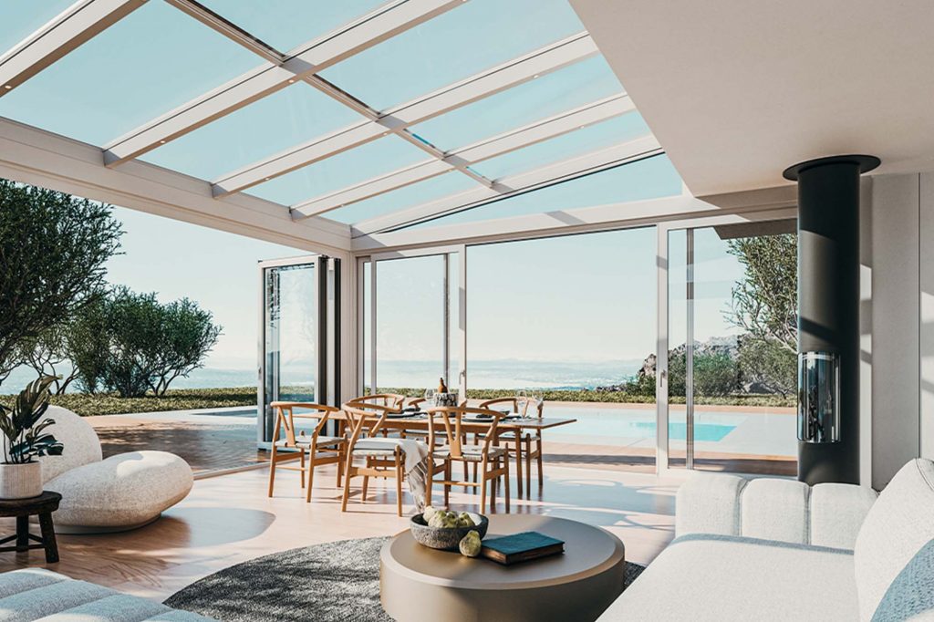 Wohnraumerweiterung mit Schiebeelementen