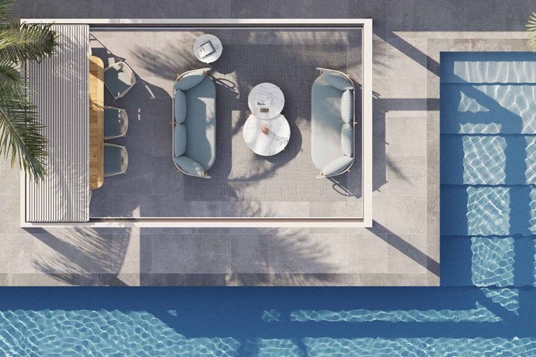 Offenes Lamellendach