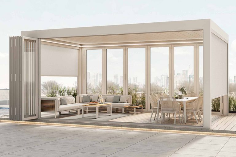 geschlossenes Lamellendach